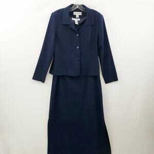 Vintage Jessica Howard 2 peice navy suit dress